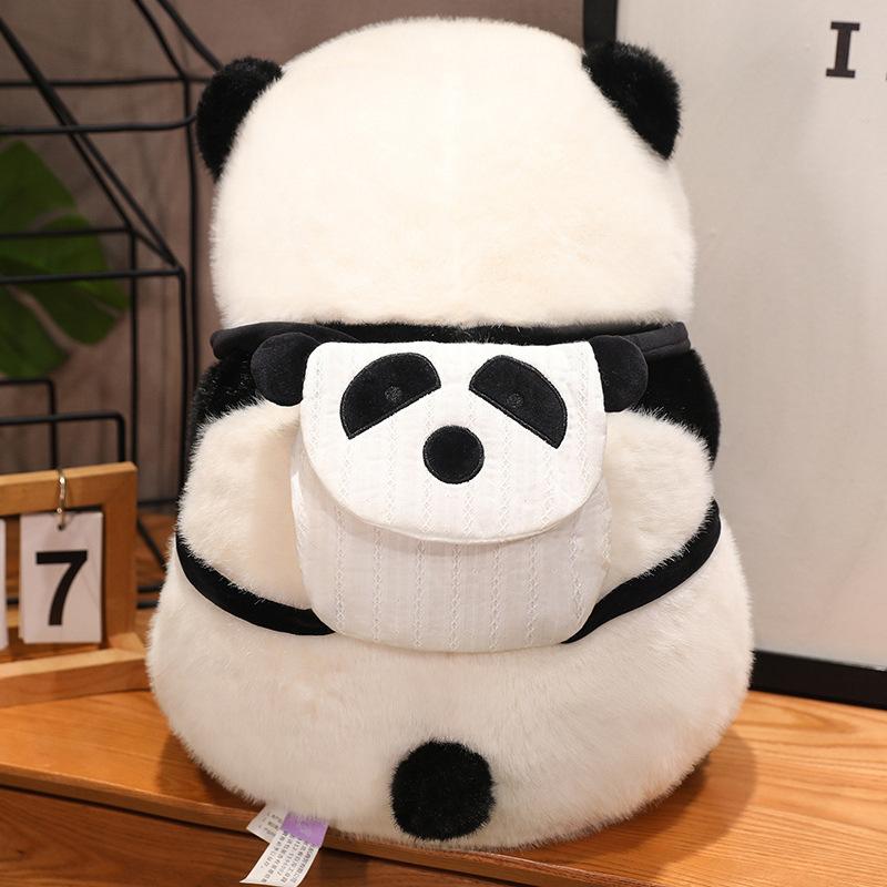 Sitting Simulation Backpack Panda Flower Plush Toy Zoo Souvenir Children's Birthday Gift