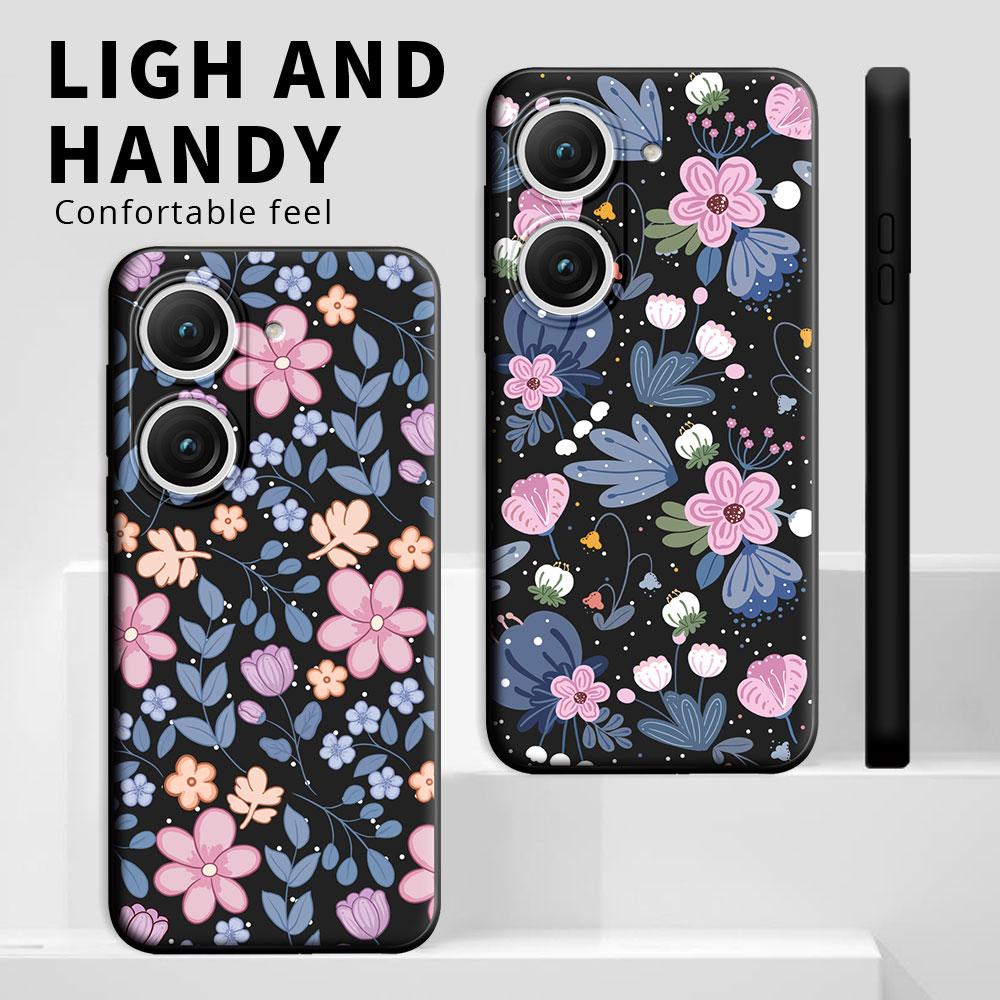 For Asus Zenfone 9 (AI2202) Case Cartoon Cute Cat Flower Shockproof Silicone Soft Phone Case For Zenfone 10 (AI2302) Back Cover