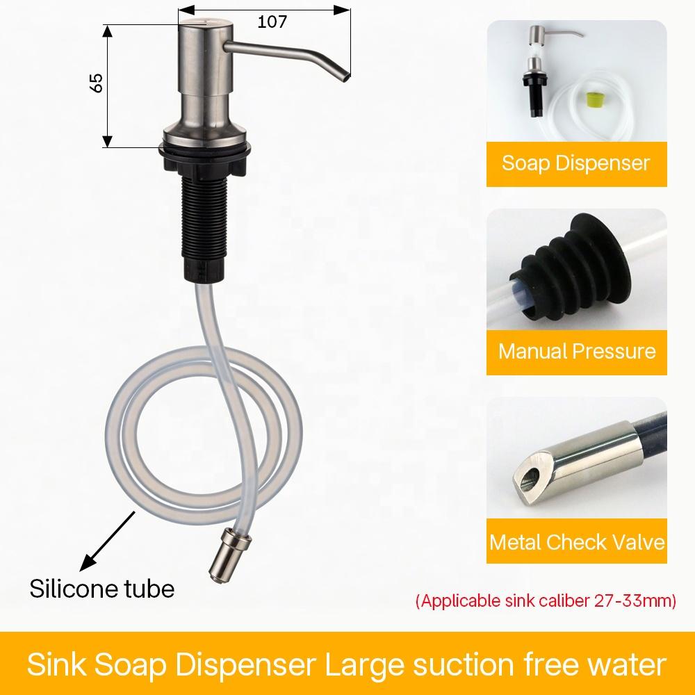 Custom 500ml Kitchen Manual Black Hand Dish Soap Dispenser Stainless Steel for Kitchen Sink Factory in China