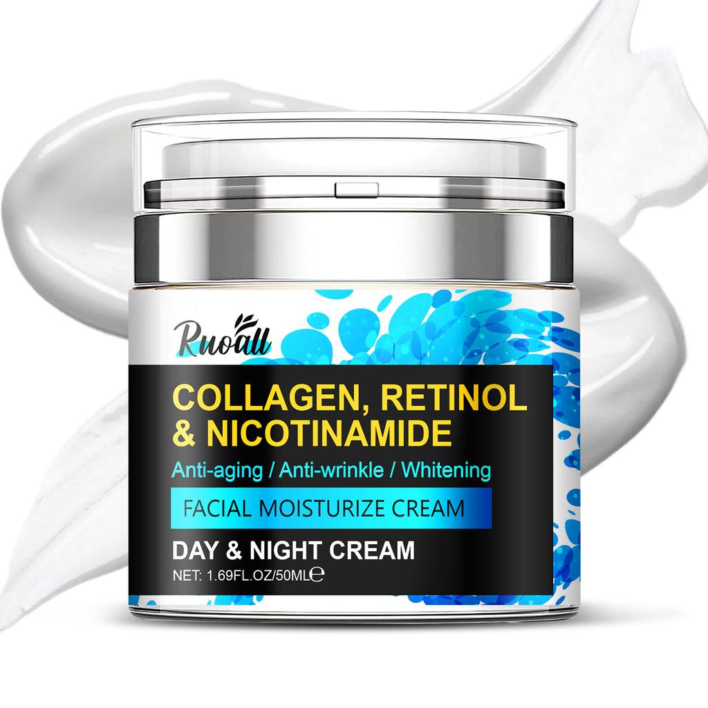 50ml Pressed Jar Morning & Night Hydrating Face Cream Mooth Delicate Radiant and Translucent Rapid Absorption of Skin Retinol Anti Aging Serum