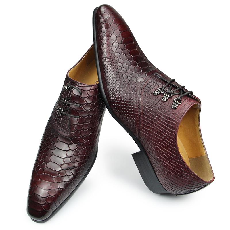 

Fashion Luxury Genuine Leather Shoes for Mens Fashion Handmade Printing Designer Wedding Evening Dress High Quality Oxfords Best Gift 50 вино красного
