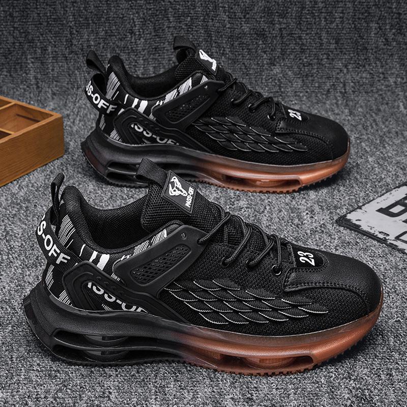 Men's shoes summer new thick-soled mesh fly-woven breathable non-slip men's dad height-increasing sports running shoes