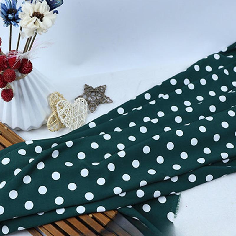 Multi-Color Polka Dot Stripe Printed Elastic Chiffon Drape Fabric for Handmade Sewing Tops Clothes Skirts Dresses Blouse Cloth