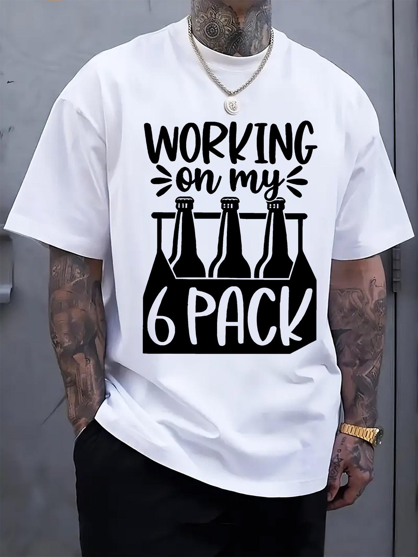 Casual Crew Neck T-shirt with Humorous Fitness Print XXL