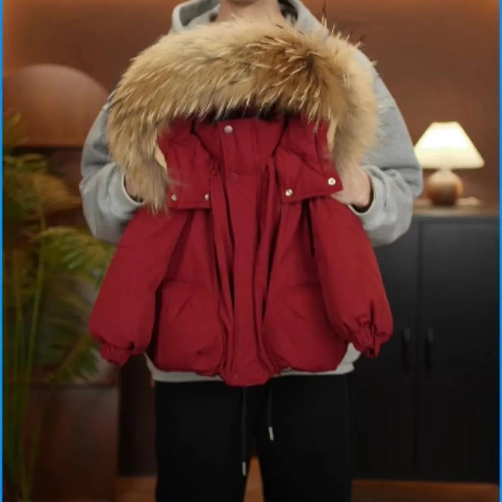 Jungen Mädchen Winter Verdickte Warme Jacke Kapuze Großer Pelzkragen Lässige Jacke