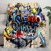Graffiti Print Blanket Soft Comfortable All Seasons Suitable Sofa Office Nap Travel Birthday Gift Christmas Present