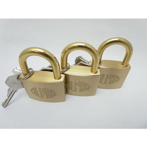 ALPHA 3-Pack Keyed Padlocks, 40mm