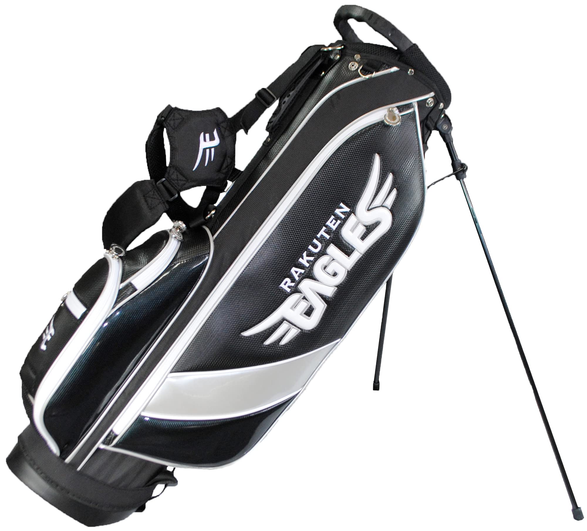 

LEZAX Tohoku Rakuten Golden Eagles 7.5-inch Stand Caddy Bag, Black, RECB-3441