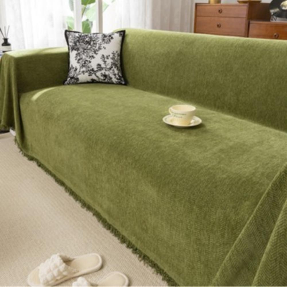 

2025 Internet celebrity matcha green sofa towel cover cloth sofa cushion universal in all seasons, high-end sense full cover universal cover 110 * 110 [suitable for single foot pedal you]