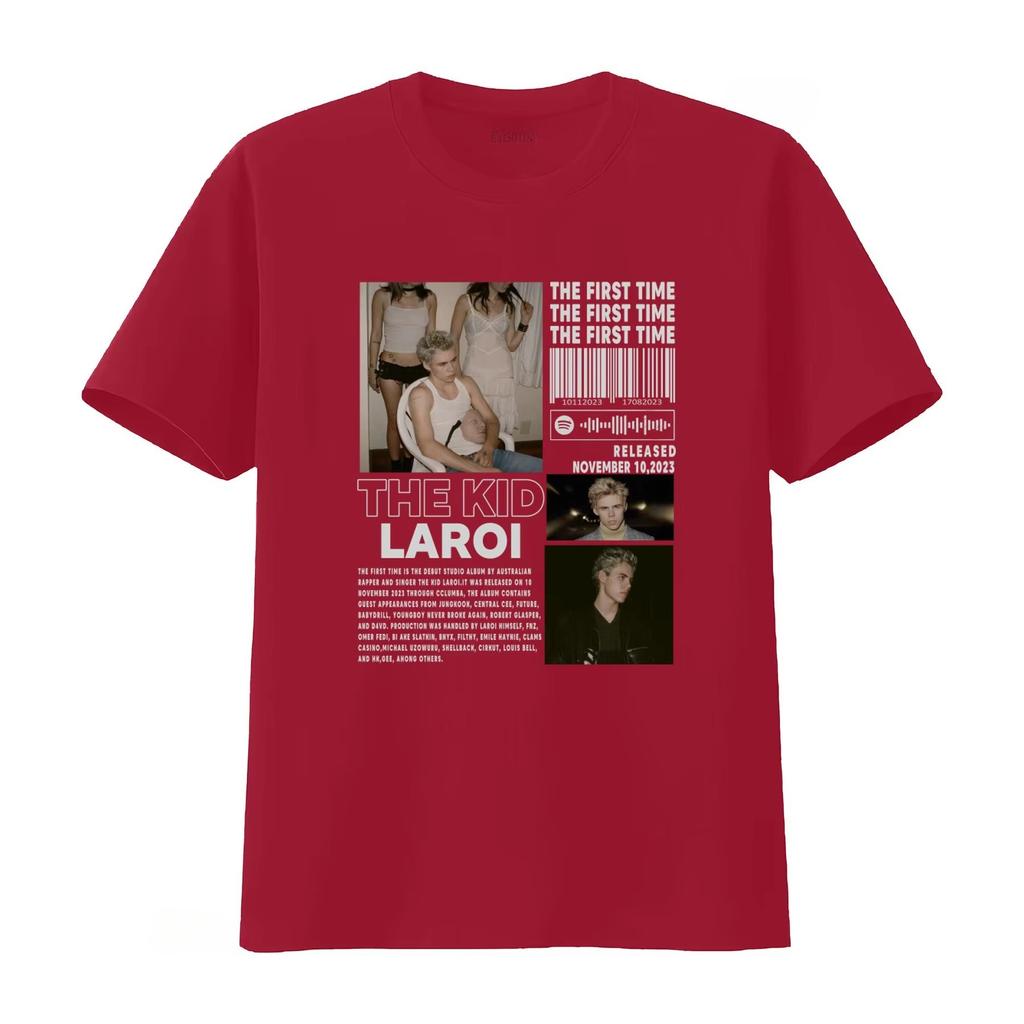 Damen Unisex The Kid LAROI Merch T-Shirt 90er Rapper Inspiriert Erstes Mal Album Bootleg Design PTP 2311M Vintage Stilvoll Mode