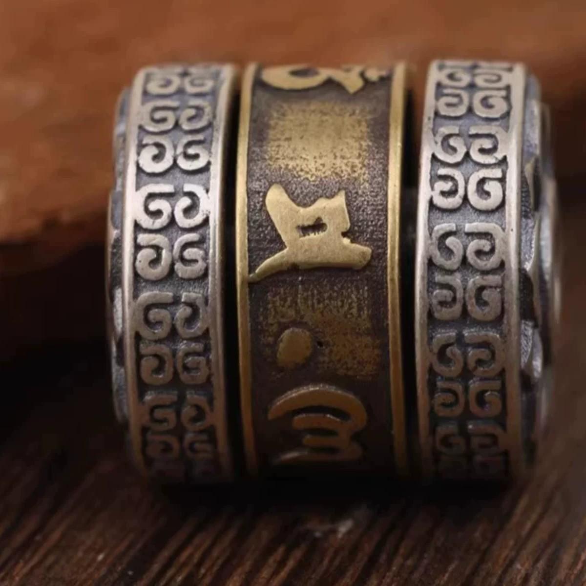 Six-Syllable Mantra Lotus Bracelet with Eight Auspicious Symbols - Rotating Tibetan Beads & Spacer DIY Accessories DIY Jewelry Set шаньвэй