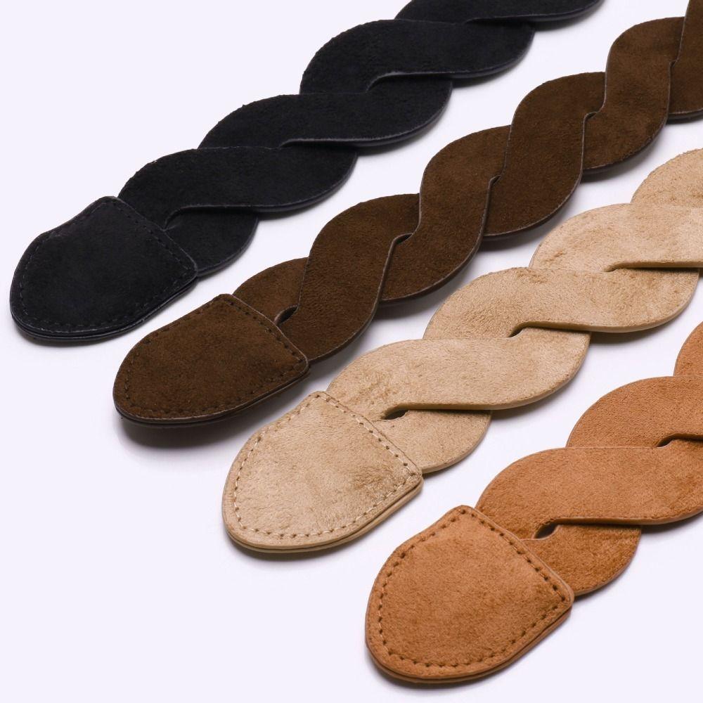 Pin Buckle Twists Woven Waistband Weave Men Belt Fashion Suede Belt Unisex