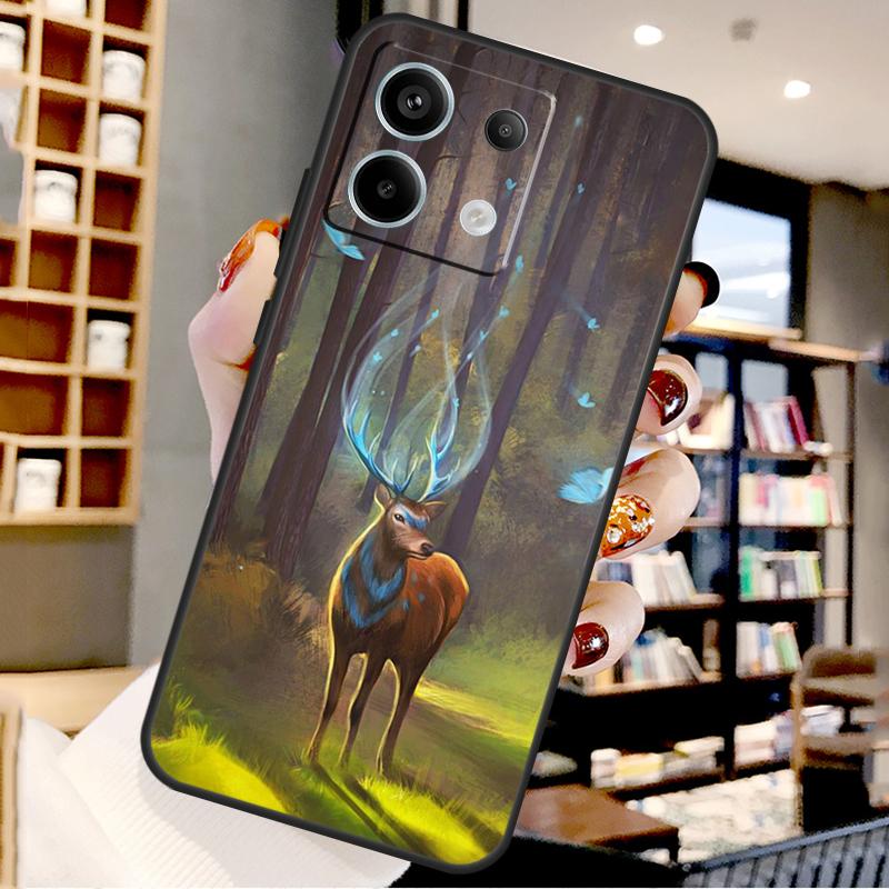 Animal Deer Art For Xiaomi Redmi Note 14 Pro 9 10 11 12 13 15 Pro Plus Case For Redmi 15 15C 14C 12C 10C 13C