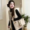 Women Faux Fur Vest Metal Buckle Loose Vintage Thick Warm Sleeveless