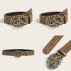 Punkinspired Leather Belt With With Butterfly Design And Rhinestone Decor For Youth Street Style