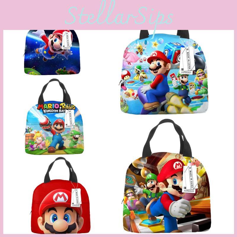 Super Bros Mario Lunch Bag Insulated Food Handbags Case For School Picnic Gifts