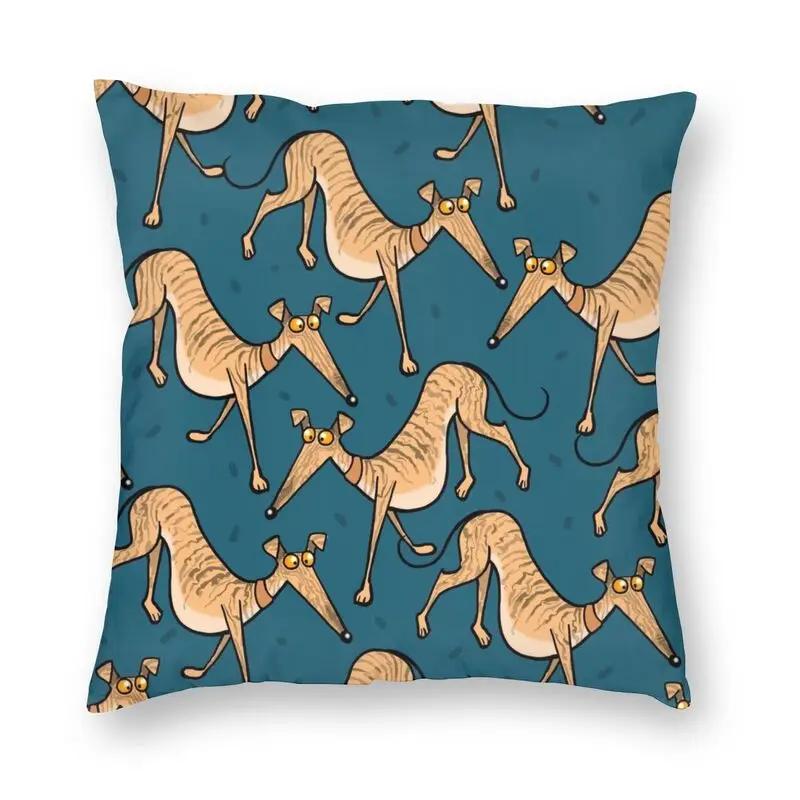 Cartoon Puppy Cushion Cover Sofa Home Decor Greyhound Square Pillow  Car    Moda