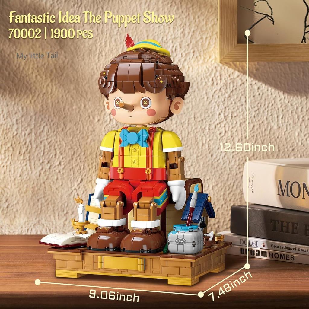 Puppet Toy Building Blocks Set Lighting Marionette Ornament Decorative Cartoon Pinocchio  Interactive Fun Bricks Gifts for Kids