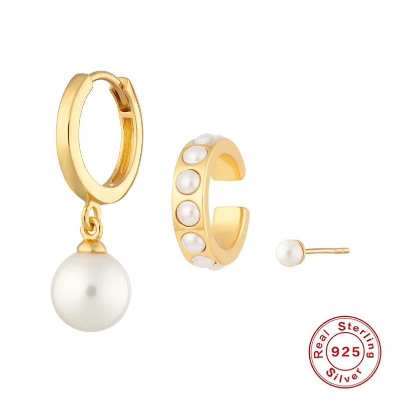 

Canner 925 стерлингового серебра Серьги Серьги Набор для женщин Глаз / Звезда / Жемчуг Циркон Капля Ювелирные изделия