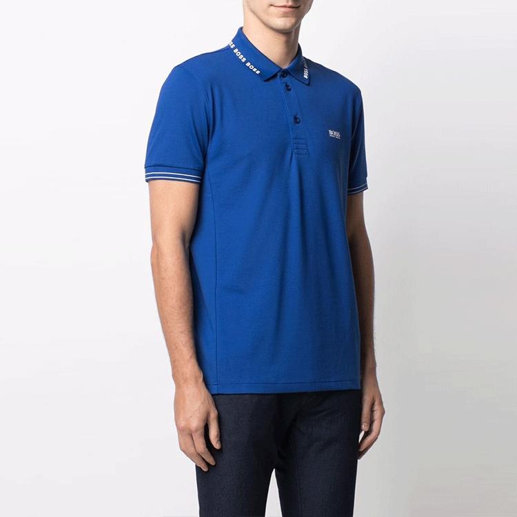 Hugo Boss Letter Print Short Sleeved Polo Shirt Men's Blue 50452509-428