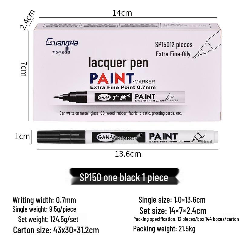

Guang Na 150 Black Waterproof Oil-Based Fine Tip Marker for DIY & Photo Album (0.7MM) чёрный