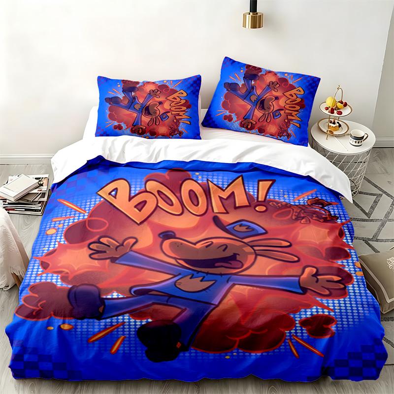 Dog Man 3pc set Perfect for bedroom use Comfortable bedding set includes a duvet cover and two pillowcases Ideal birthday or Christmas gift