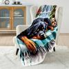 Rottweiler Christmas Gifts Print Blanket Warm Soft Luxury Gifts for Children Adults Suitable for Home Bed Sofa Travel Camping RV