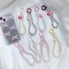 INS Charm Jewelry Pearl Lanyard Bracelet Phone Pendant Keychain for Bag Cellphone Strap Keyring Hanging Chain Buckle