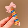 Kids' Rainbow Telephone Wire Hair Ring: High Ponytail Elastic Rope, New Style Curly Hair Band.