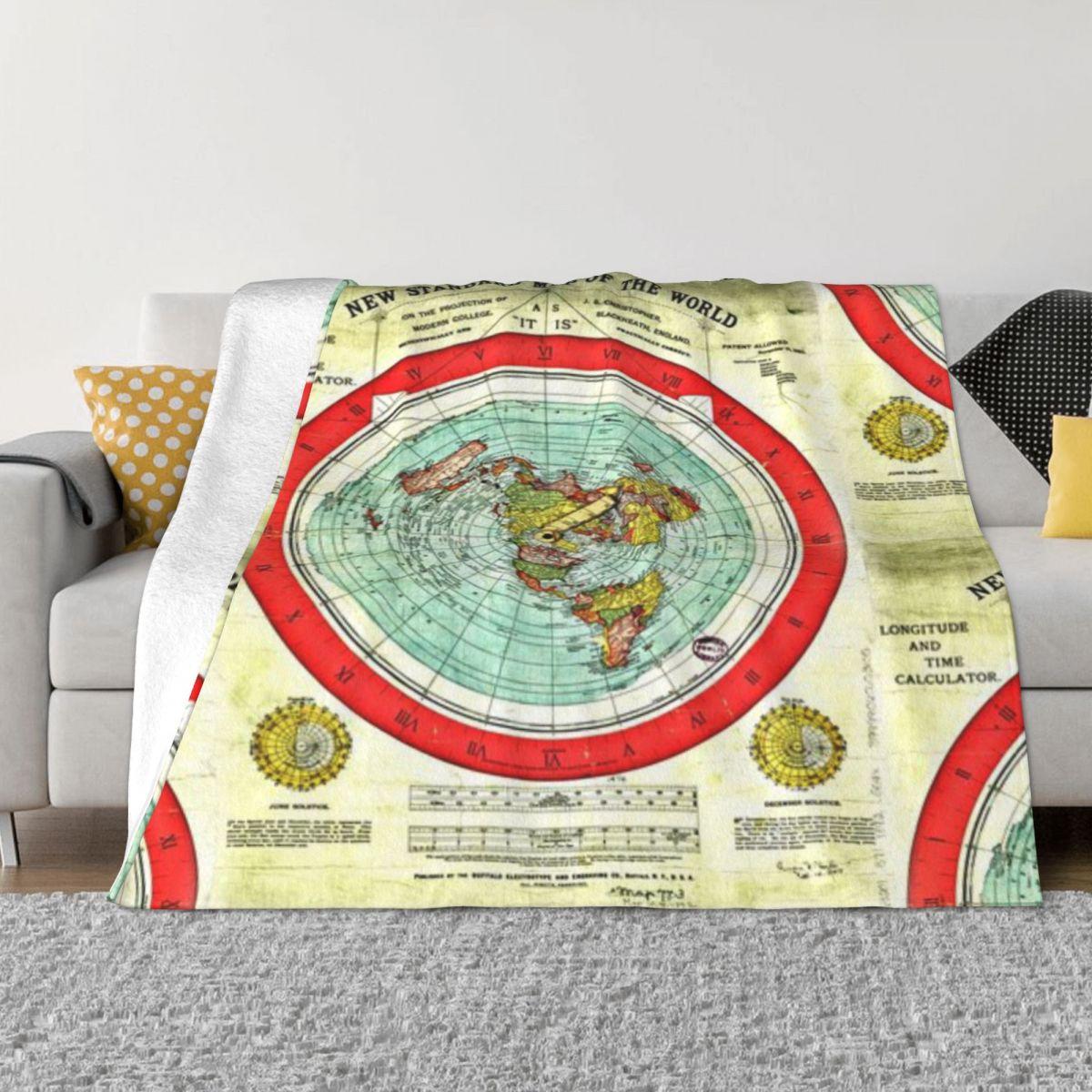 

Gleason 1892 Карта Пласкої Землі Дослідження Пласкої Землі Індивідуальний Подарунок Ультрам яка Мікрофлісова Ковдра 50x60in