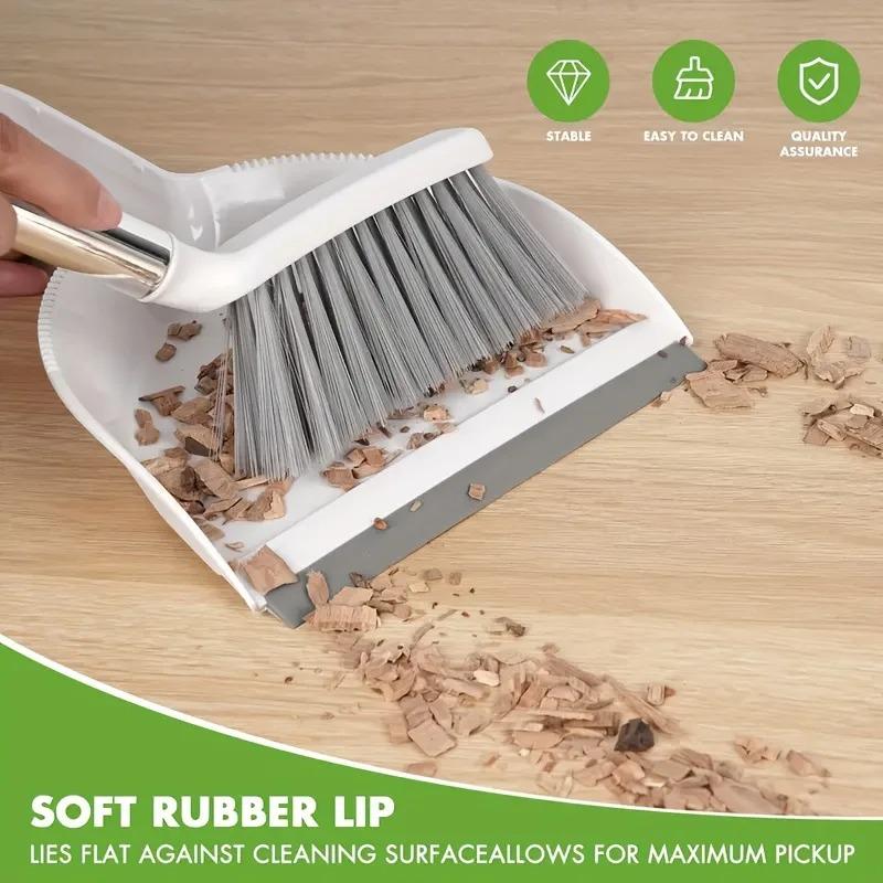 Desktop Mini Broom Dustpan Set With Handle Thick Brush Sweep For Home Hair Keyboard Pet Hair Cleaning Tool Labor Saving
