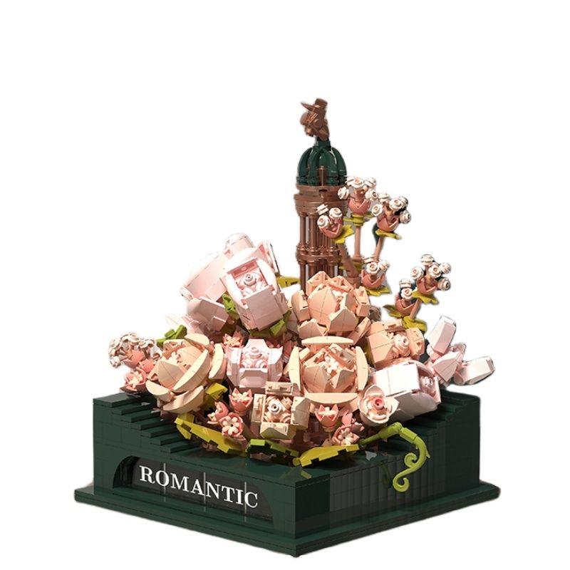 Piano Bricks Eternal Rose Block Lnstrument Flower Building Blocks Mini With Light Home Decor Christmas Gift Toys For Child Adult