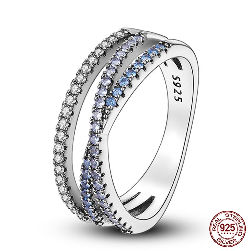 Real 925 Silver Plate Colorful Dragonfly Butterfly Cubic Zircon Rings For Women Wedding Engagement Birthday Jewelry Gift