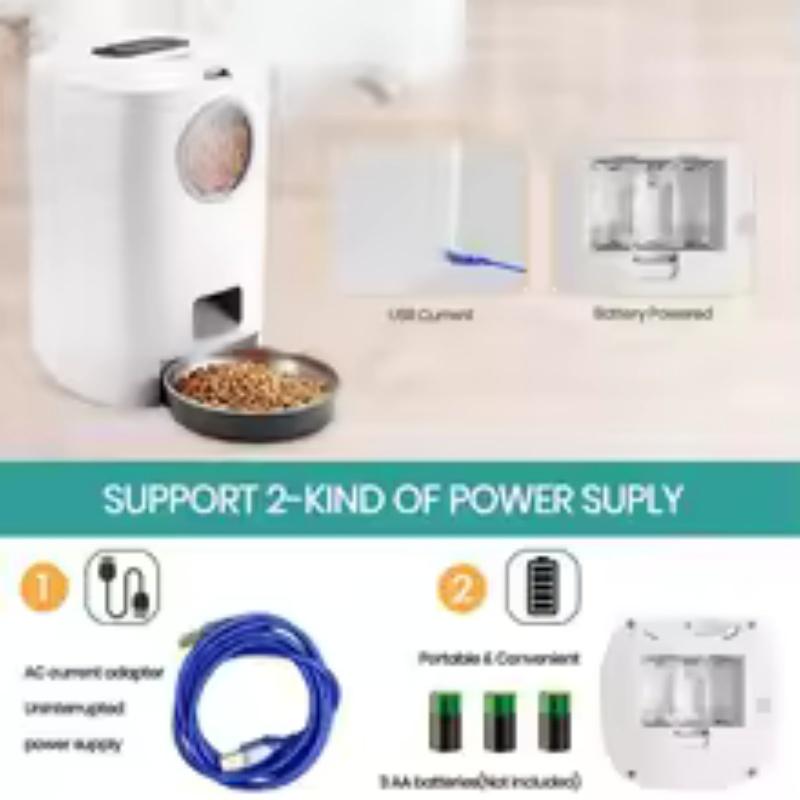 4.5L Automatic Pet Food Feeder For Dog Cat Food Container Stainless Steel Bowl Smart Dispenser Dogs Feeder Product Supplies