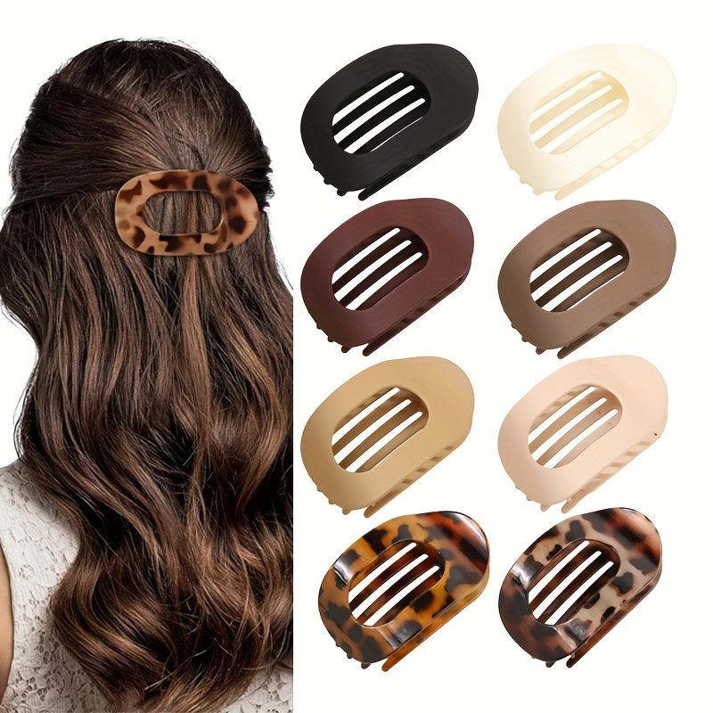 4PCS/Set  Matte Seamless Grab Clip Hairpin Simple Back Head Leopard Print Shark Clip Duck Bill Clip Hair Accessories