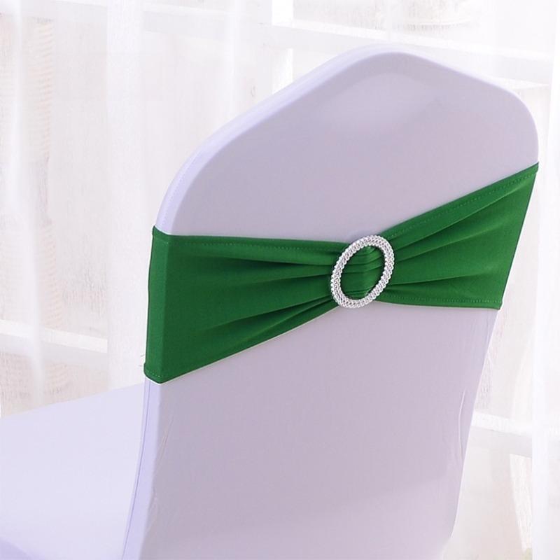 Wedding Decoration Birthday Party Chair Cover Elastic Hoop Bow Tie Elastic Fabric with Circular Buckle Suitable for All Banquet Chairs in The Hotel