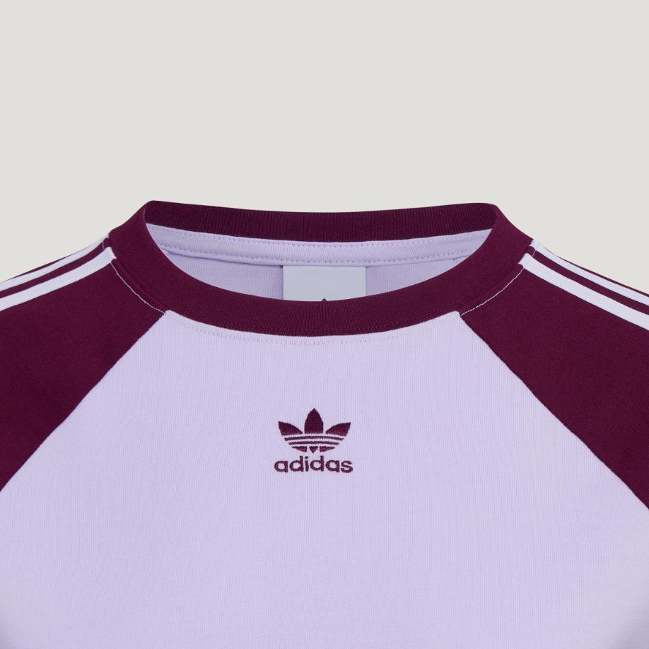 Adidas Originals Baby Striped Round Neck Short Sleeve Sports T-Shirt Women tops KU4768