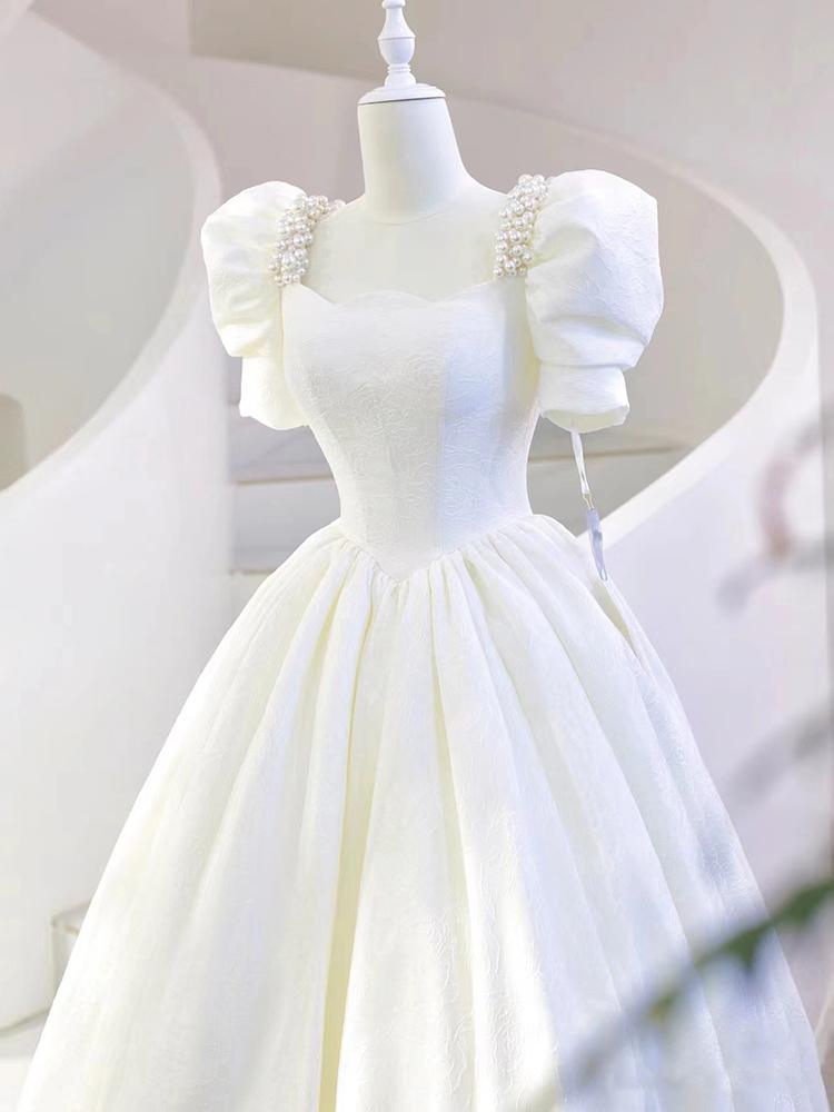 White Evening Gown Wedding Dr 2026 New High End Luxury Engagement Toasting Women's Host Sensation Korean Sle Pearl Embel...