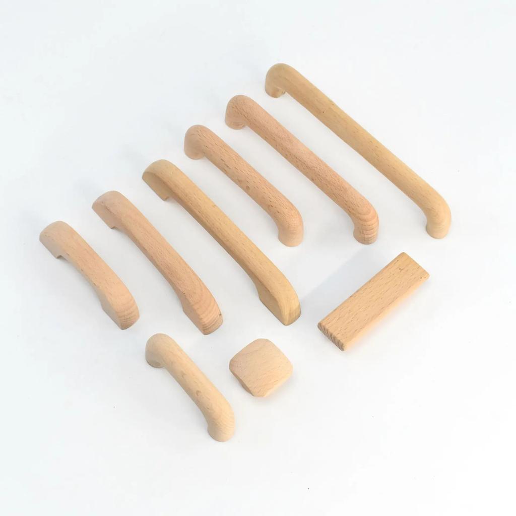 Maniglie in Legno di Faggio Maniglia per Mobile da Cucina Cassetto Legno Massello Mobili Porta di Legno Pomelli per Cassetto Maniglie per Armadietto per Mobili