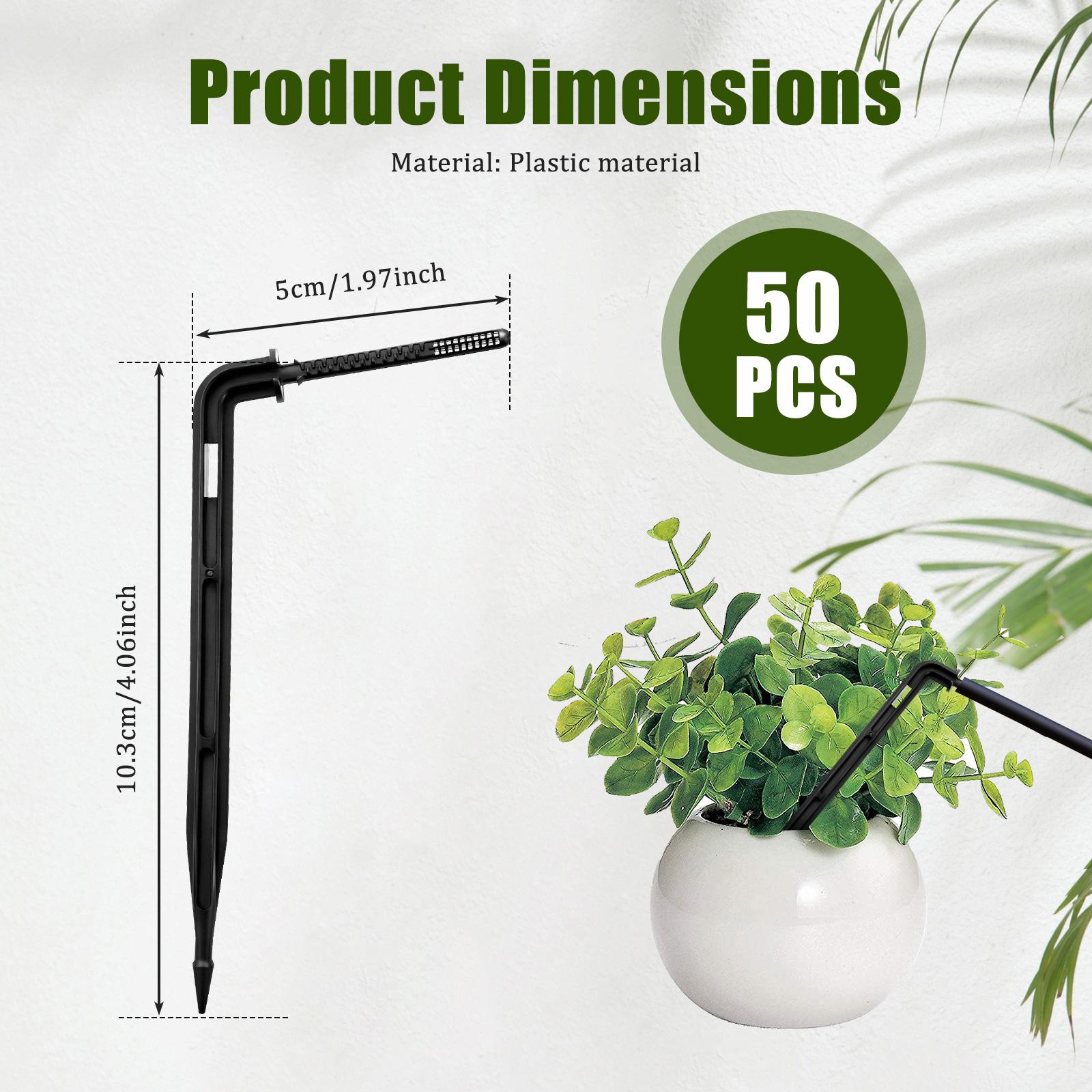50Pcs Angled Drip Emitter Stake L Shaped Precise Drip Irrigation Dripper Water Saving Planting Tools Gardening Accessories 3/5mm
