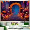 2D Plane, 1 Piece of Mexican Folk Art Day of the Dead Banner - Large Colorful Skeleton, Marigold and Candle Background