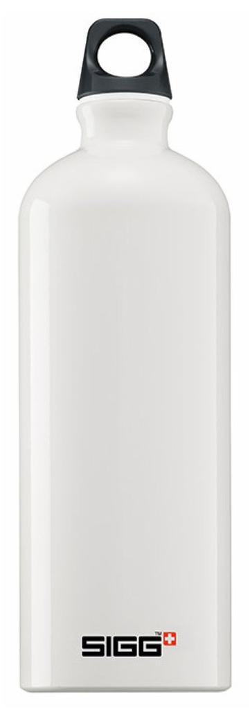 SIGG Traveler Classic Outdoor Water Lightweight 50093 1.0L Bottle, Swiss-Made Aluminum, White,