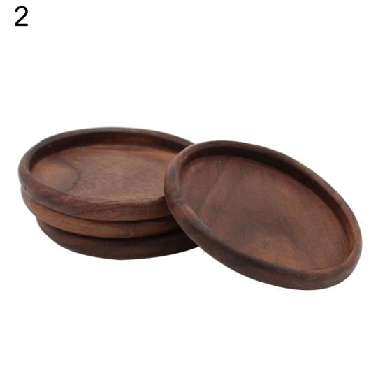 Sottobicchiere Quadrato Rotondo in Legno di Noce per Caffè Tè Teiera Tazza Tazza Ciotola Sottopiatto Tappetino