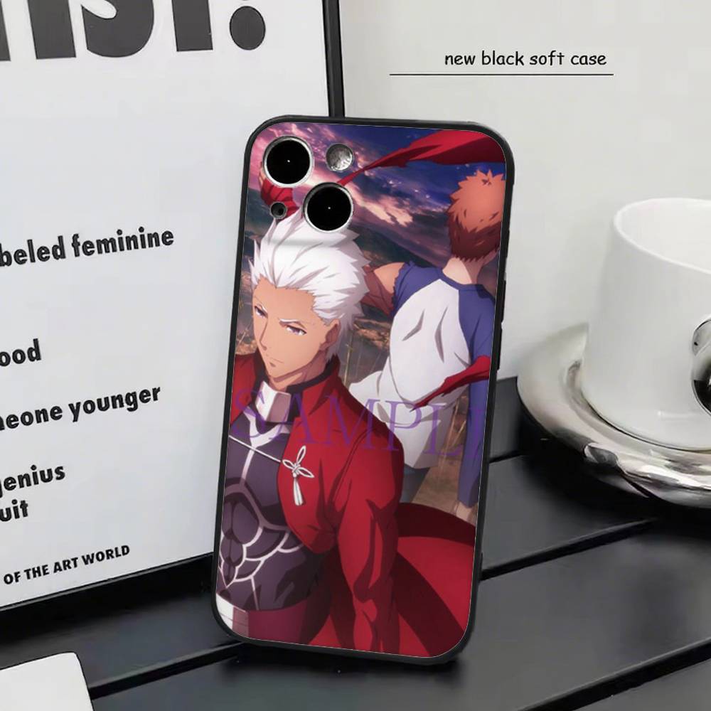 Fate Stay Night For IPhone 17 Air 16 15 14 13 12 11 Pro Black Soft Cover Phone Case