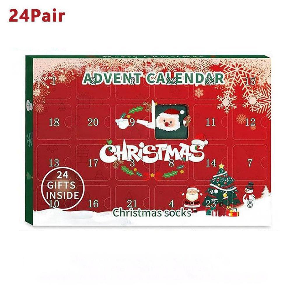 Autumn/Winter Mid-Calf Socks Halloween Countdown & Christmas Stocking Gift Box