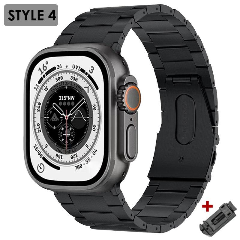 Luxury Titanium Strap For Apple Watch 9 Ultra 2 49mm 45mm 41mm Correa Bracelet For Apple iWatch Series 8 7 SE 6 5 4 se 44mm 42mm