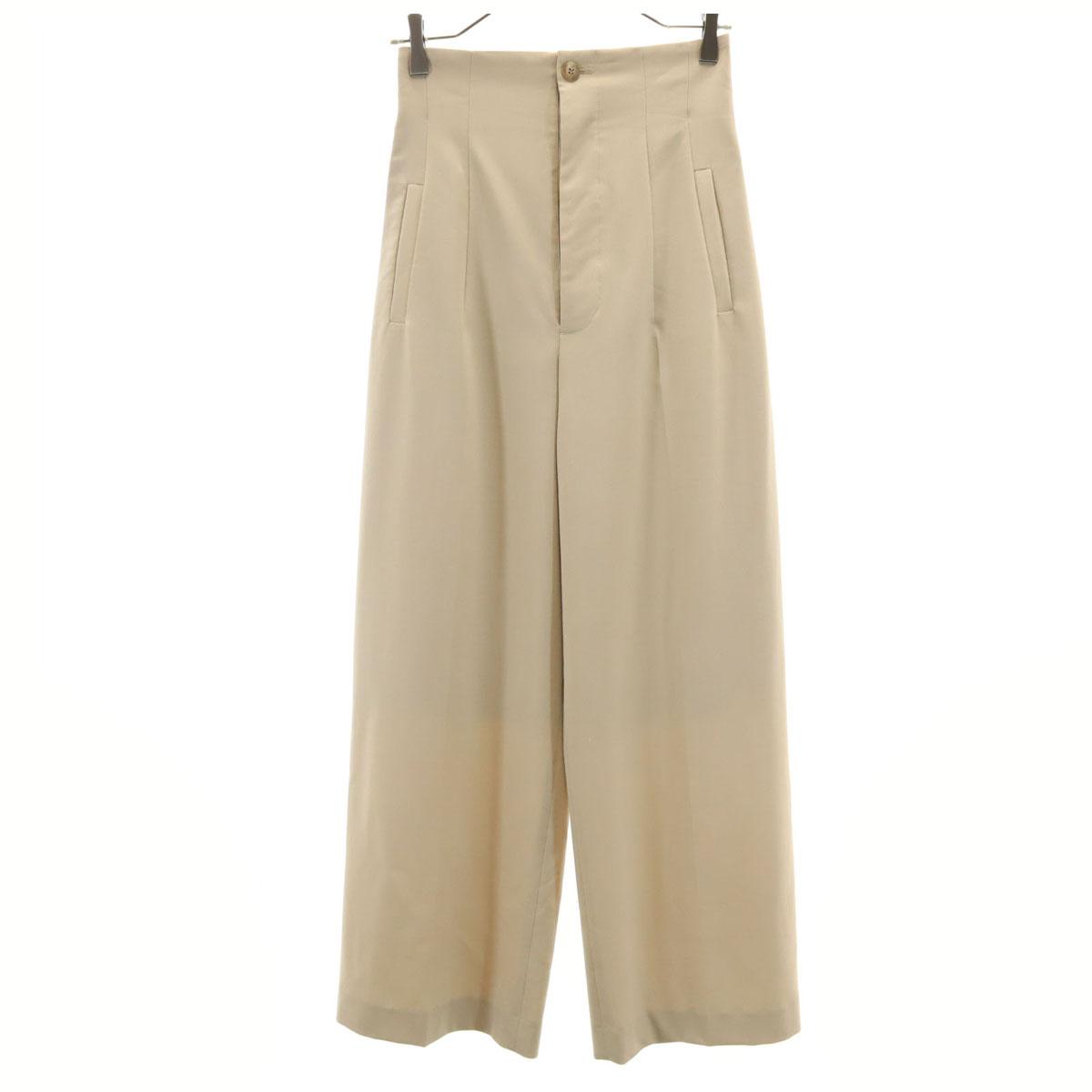 

LE CIEL LEU Сделано в Японии Смесь шерсти высокая талия Широкие брюки 34 бежевый Женские Б/У