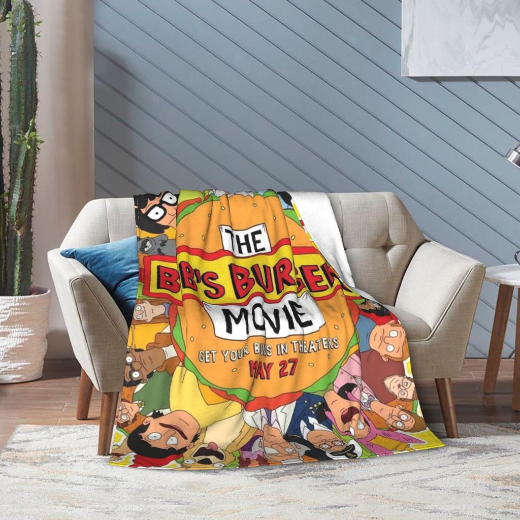 Bobs Funny B-Burgers Blanket Multi-size Soft Fuzzy Plush  Throw Blankets for Sofa Couch and Bed