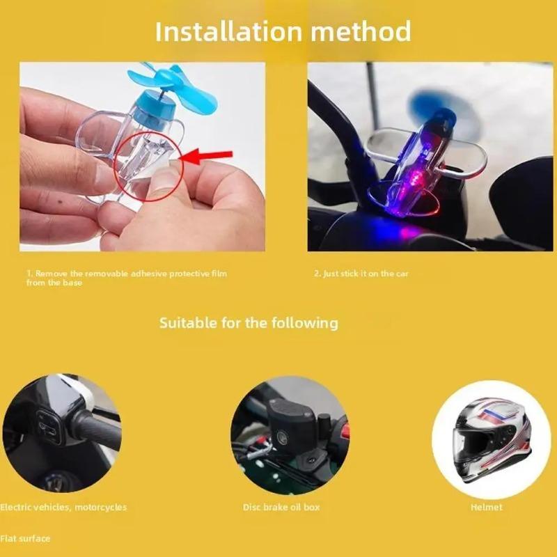 Motorcycle Car LED Multi-Color Wind-Driven Rotating Airplane Light, Fit for Auto Bike Bicycle Decor Night Riding Accessories