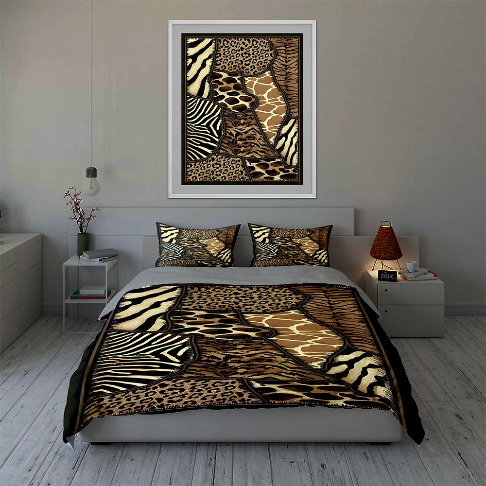 Animal print patchwork. Bedding Duvet cover sets Duvet covers Pillowcases gifts (1 * Duvet Cover 2 * Pillowcases, without duvet insert)